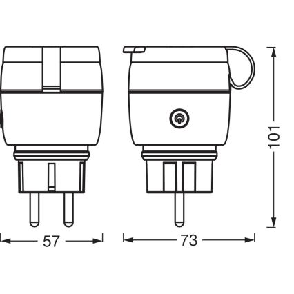 Osram - SMART+ okos kültéri SCHUKO aljzat 3680W/230V/16A IP44