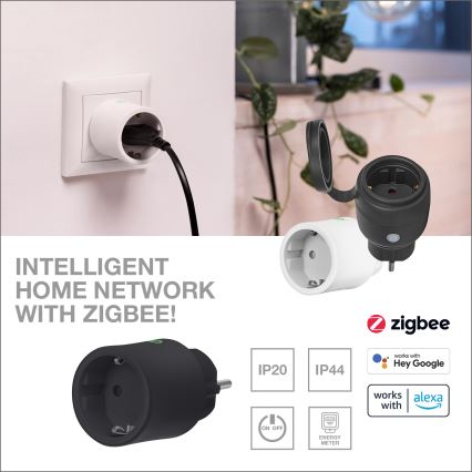 Osram - SMART+ Schuko okos dugalj 2300W/230V/10A fekete