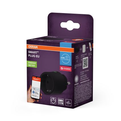 Osram - SMART+ Schuko okos dugalj 2300W/230V/10A fekete