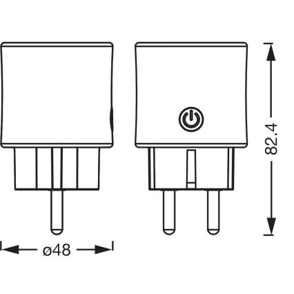 Osram - SMART+ Schuko okos dugalj 2300W/230V/10A fekete