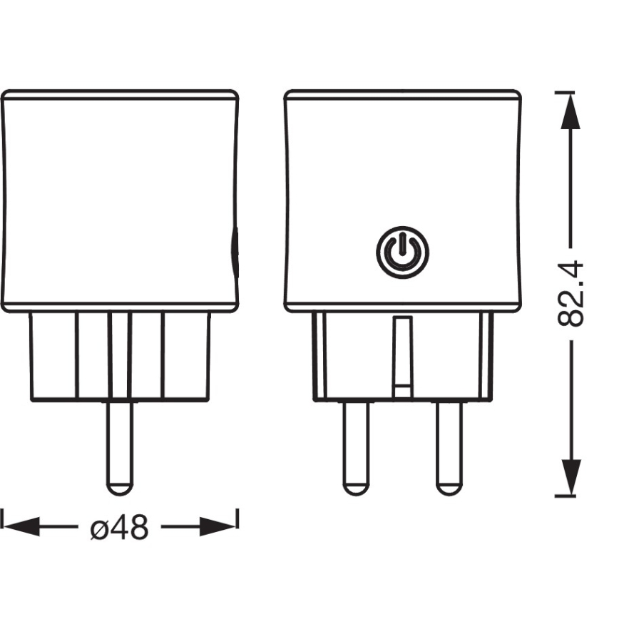 Osram - SMART+ Schuko okos dugalj 2300W/230V/10A fekete