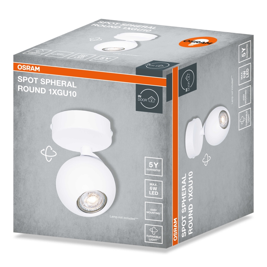 Osram - SPOT SPHERAL irányítható spotlámpa 1xGU10/6W/230V fehér