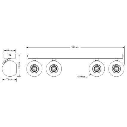 Osram - SPOT SPHERAL spotlámpa 4xGU10/6W/230V fehér