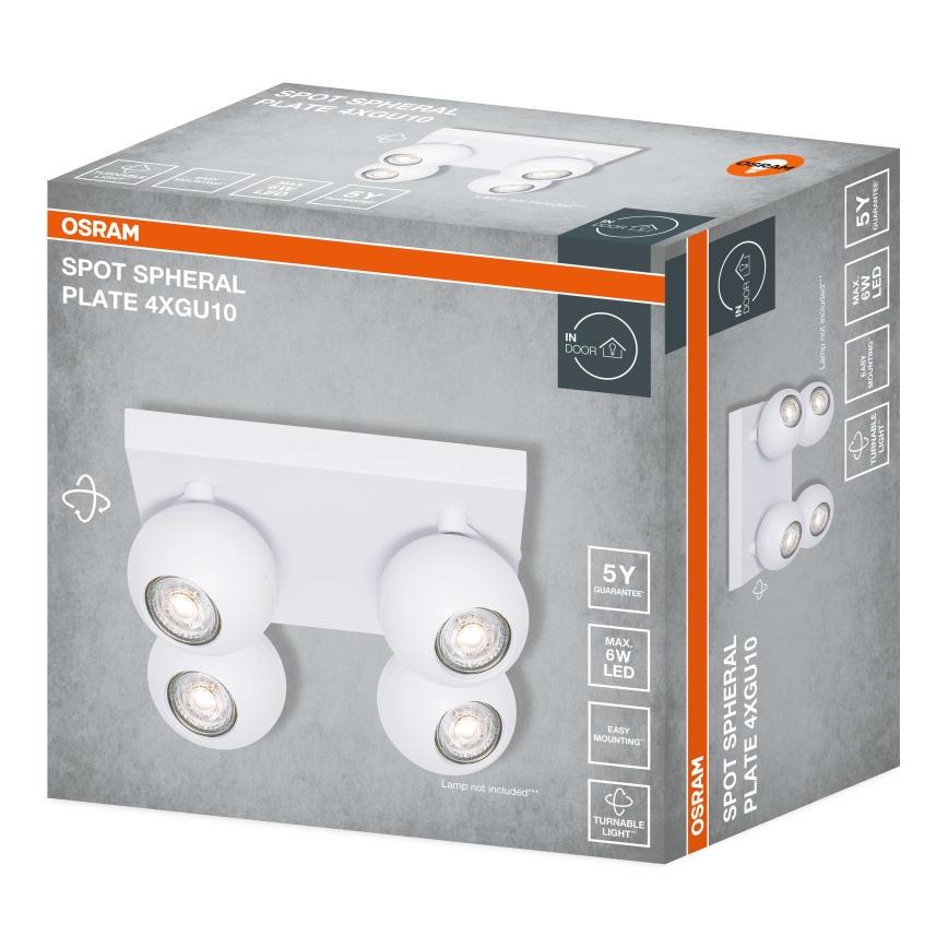 Osram - SPOT SPHERAL spotlámpa 4xGU10/6W/230V fehér