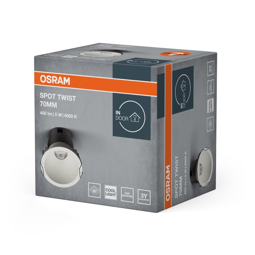 Osram - SPOT TWIST beépíthető LED lámpatest LED/5W/230V 4000K Ø 7 cm fehér