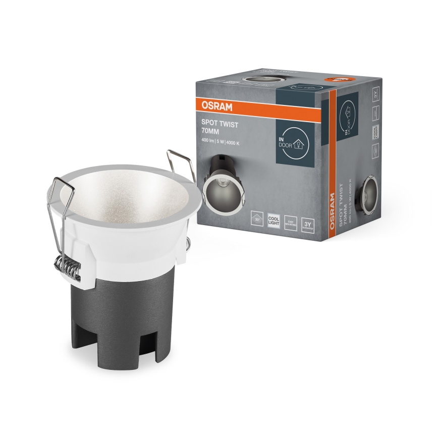 Osram - SPOT TWIST beépíthető LED spotlámpatest LED/5W/230V 4000K átm. 7 cm fehér/ezüst