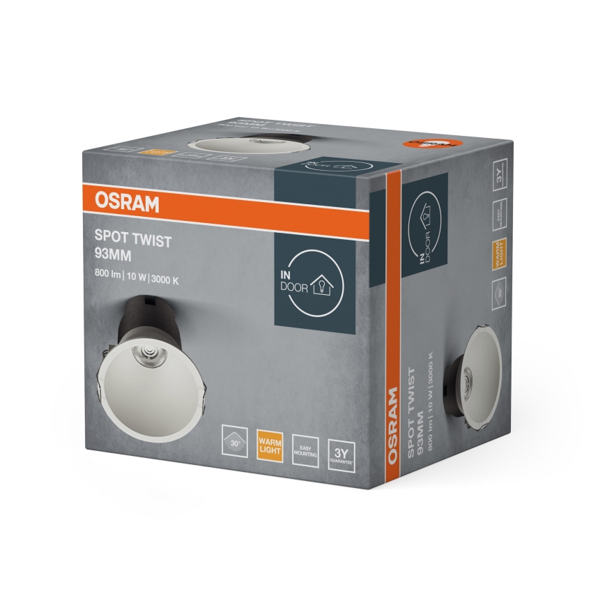 Osram - SPOT TWIST süllyesztett LED mennyezeti lámpatest LED/10W/230V 3000K átm. 9,3 cm fehér