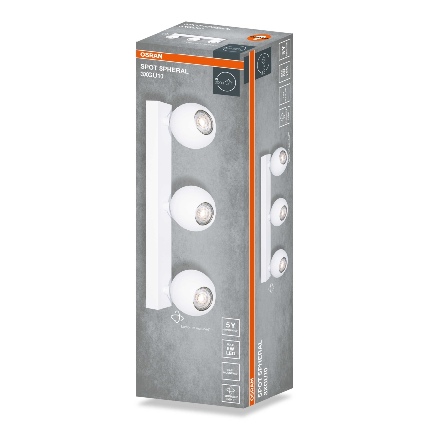 Osram - Spotlámpa SPOT SPHERAL 3xGU10/6W/230V fehér