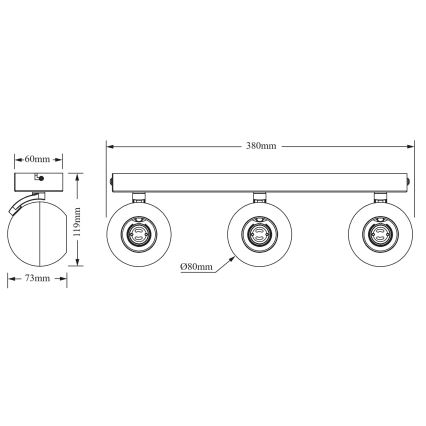 Osram - Spotlámpa SPOT SPHERAL 3xGU10/6W/230V fehér