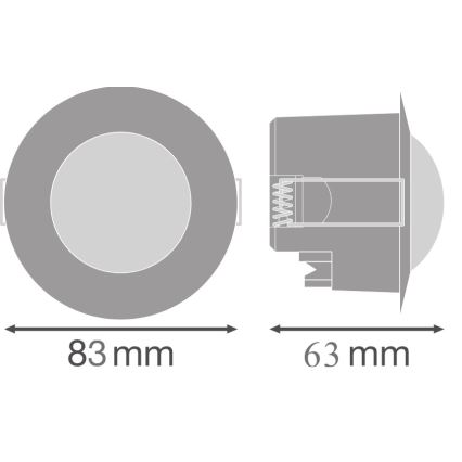 Osram - Süllyesztett mennyezeti 360° mozgásérzékelő 230V fehér