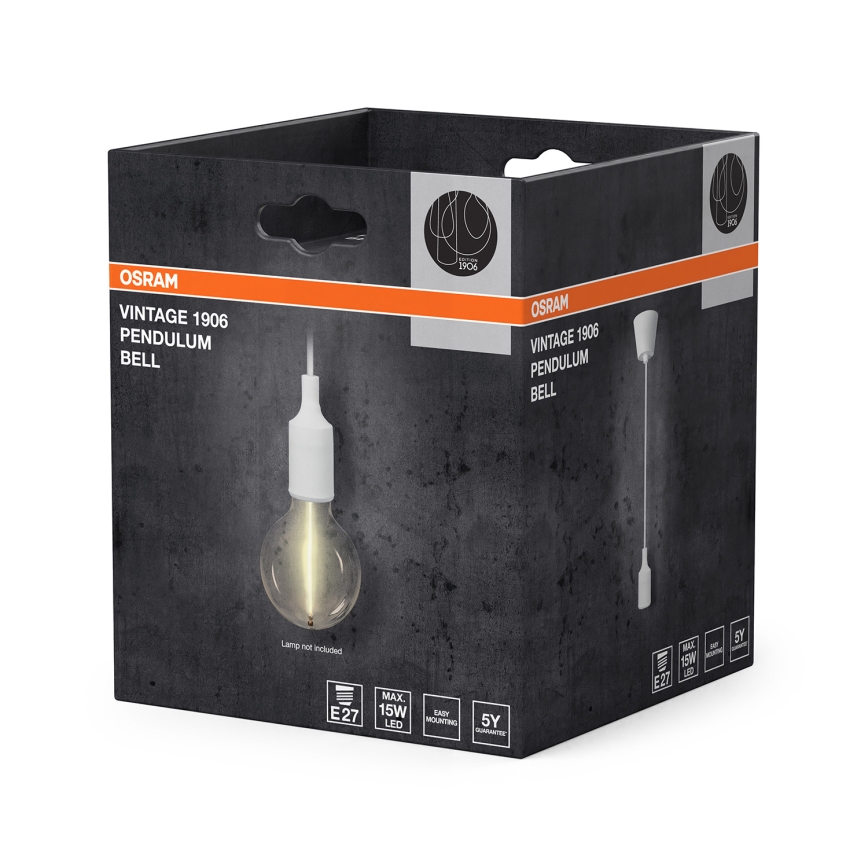 Osram - Tápkábel PENDULUM BELL 1xE27/15W/230V fehér