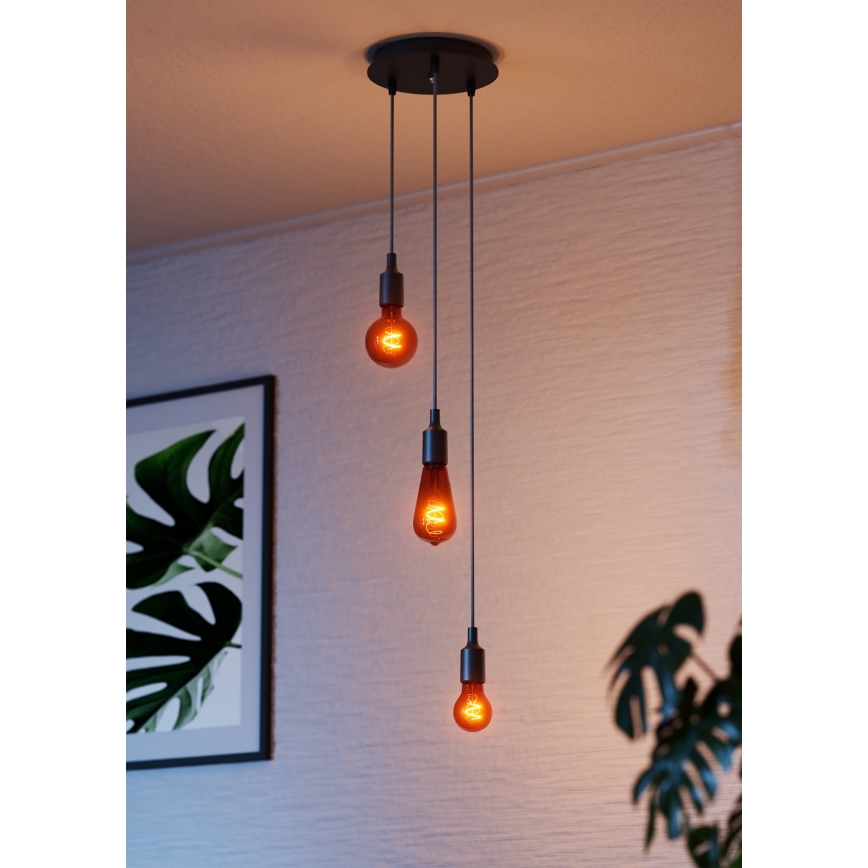 Osram - Tápkábel PENDULUM BELL 1xE27/15W/230V fekete