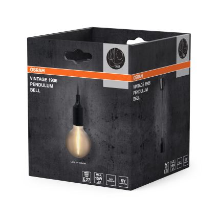 Osram - Tápkábel PENDULUM BELL 1xE27/15W/230V fekete