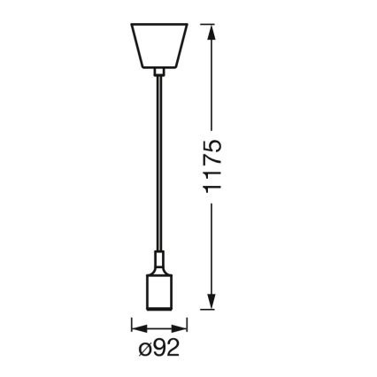 Osram - Tápkábel PENDULUM BELL 1xE27/15W/230V fekete