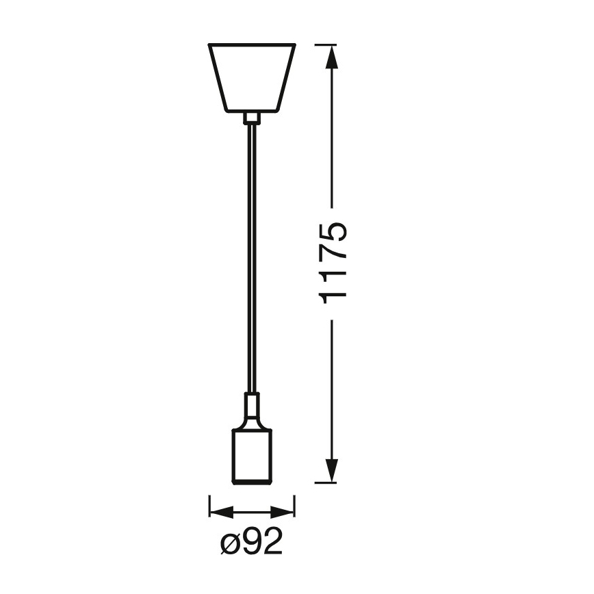Osram - Tápkábel PENDULUM BELL 1xE27/15W/230V fekete