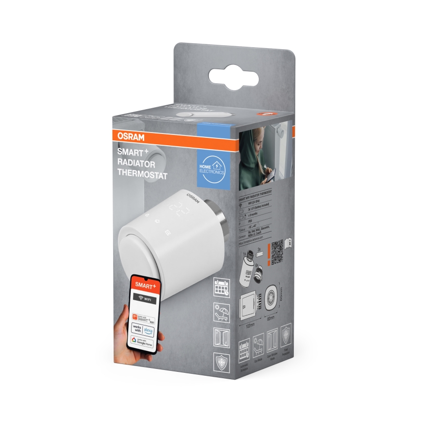 Osram - Termosztatikus radiátorszelepfej SMART+ 3xAA Wi-Fi