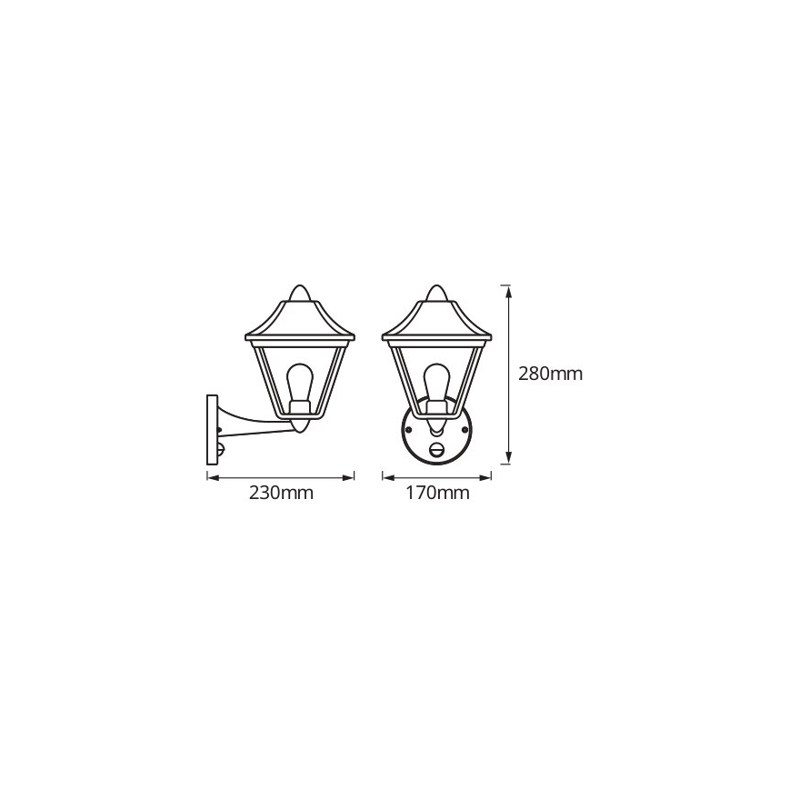 Osram - Kültéri fali lámpa mozgásérzékelővel TRADITION UP 1xE27/60W/230V IP44 patina/arany
