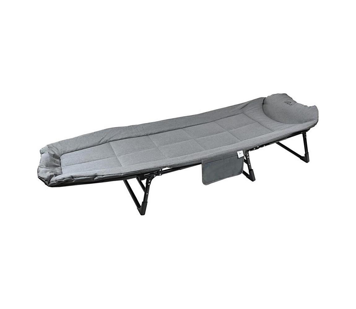 Összecsukható, állítható kempingágy, szürke 13510