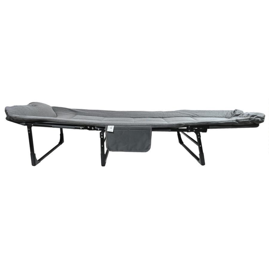 Összecsukható, állítható kempingágy, szürke