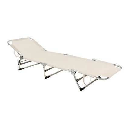 Összecsukható, állítható napozóágy SUNO 56x190 cm krémszínű