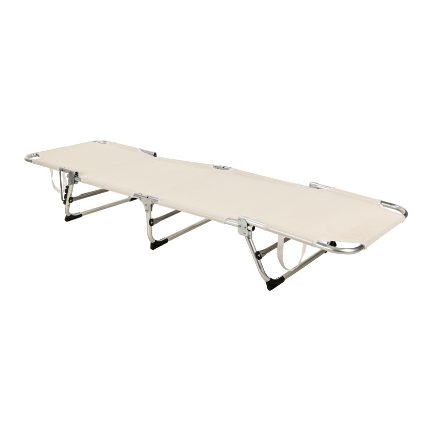Összecsukható, állítható napozóágy SUNO 56x190 cm krémszínű