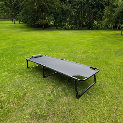Összecsukható kemping nyugágy matraccal szürke
