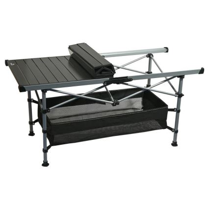 Összecsukható kempingasztal 123x55cm antracit