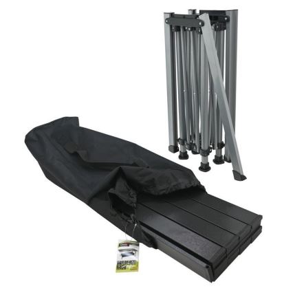 Összecsukható kempingasztal 123x55cm antracit