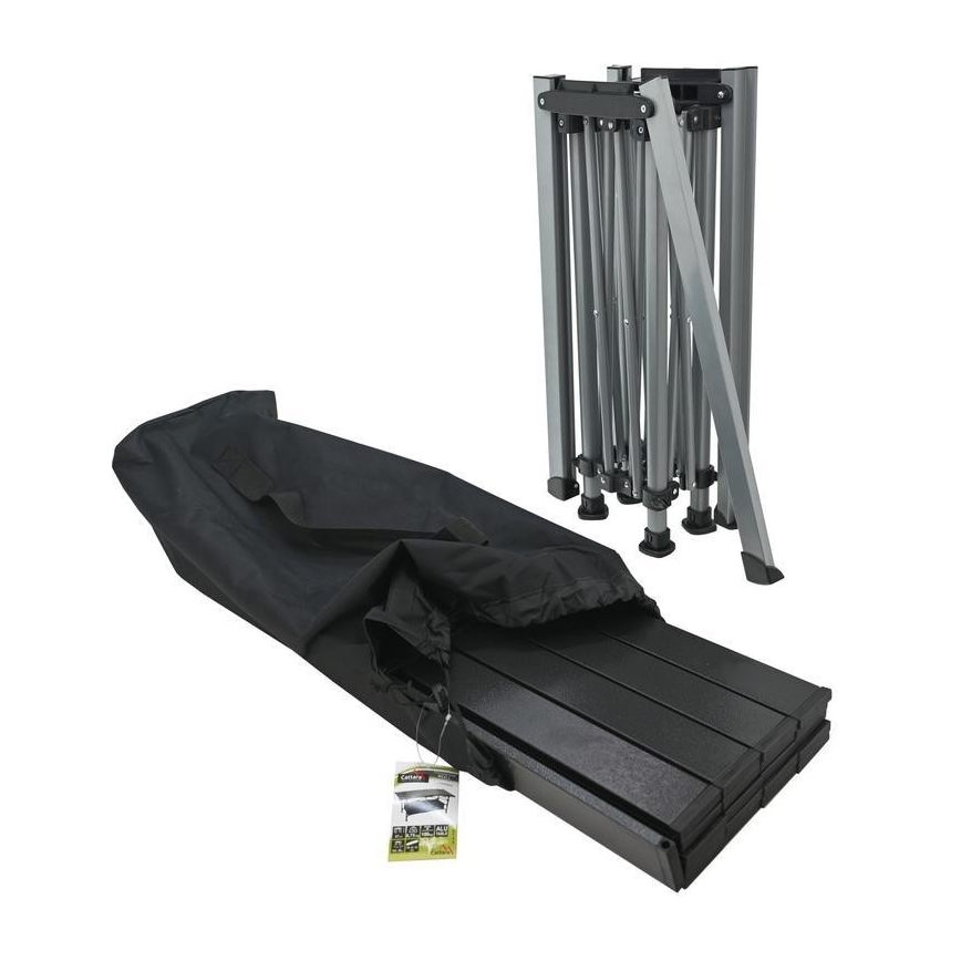 Összecsukható kempingasztal 123x55cm antracit