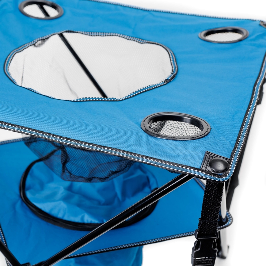 Összecsukható kempingasztal + 2x szék kék