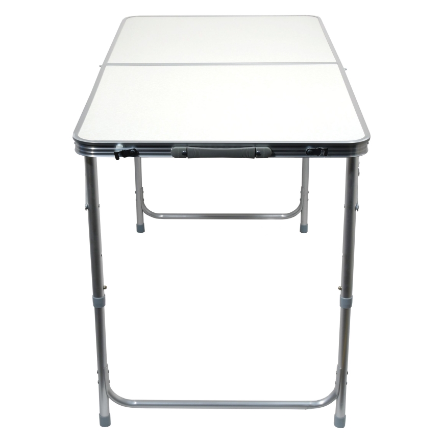 Összecsukható kempingasztal + 4x szék fehér/matt króm