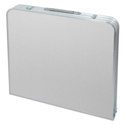 Összecsukható kempingasztal + 4x szék fehér/matt króm