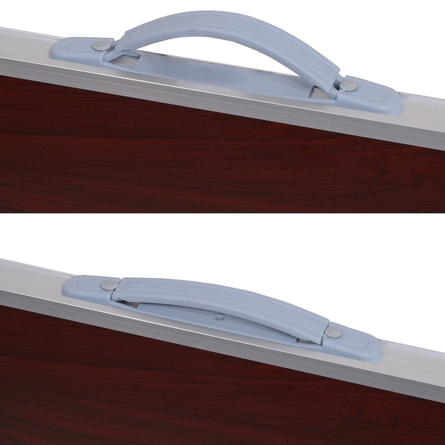 Összecsukható kempingasztal barna/matt króm