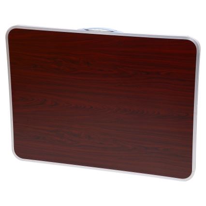 Összecsukható kempingasztal barna/matt króm