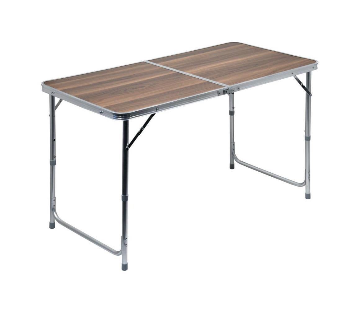 Összecsukható kempingasztal barna/króm 13487