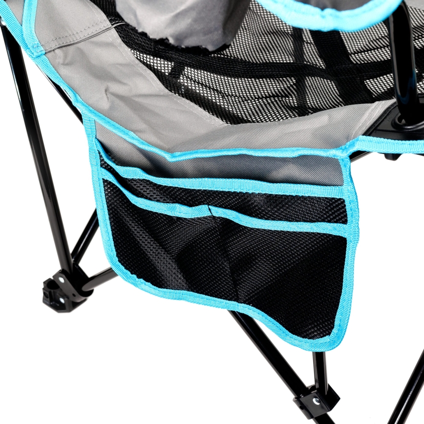 Összecsukható kempingasztal + szék szürke/kék