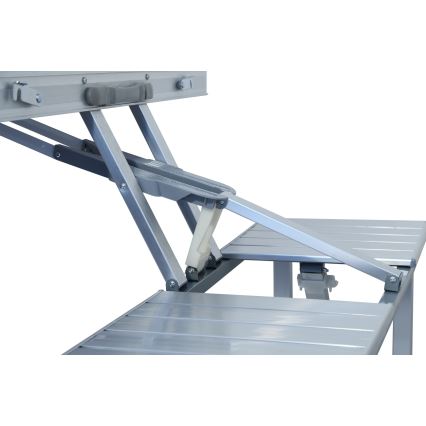 Összecsukható kempingasztal székekkel fehér/matt króm