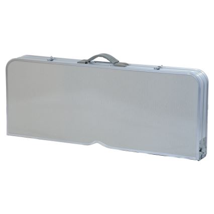 Összecsukható kempingasztal székekkel fehér/matt króm