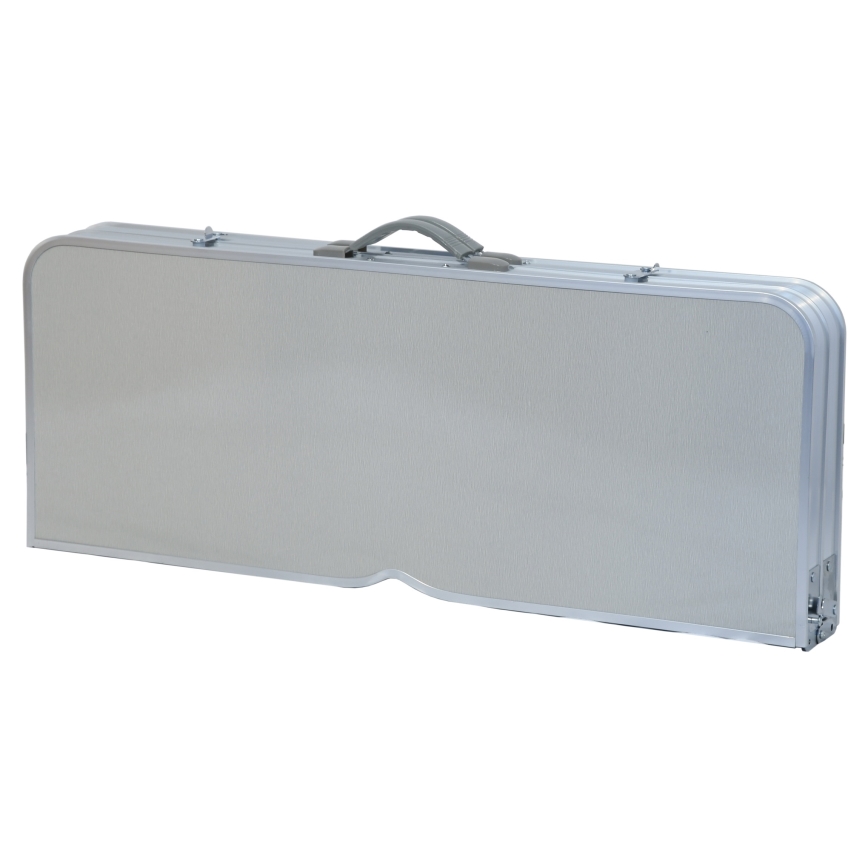 Összecsukható kempingasztal székekkel fehér/matt króm