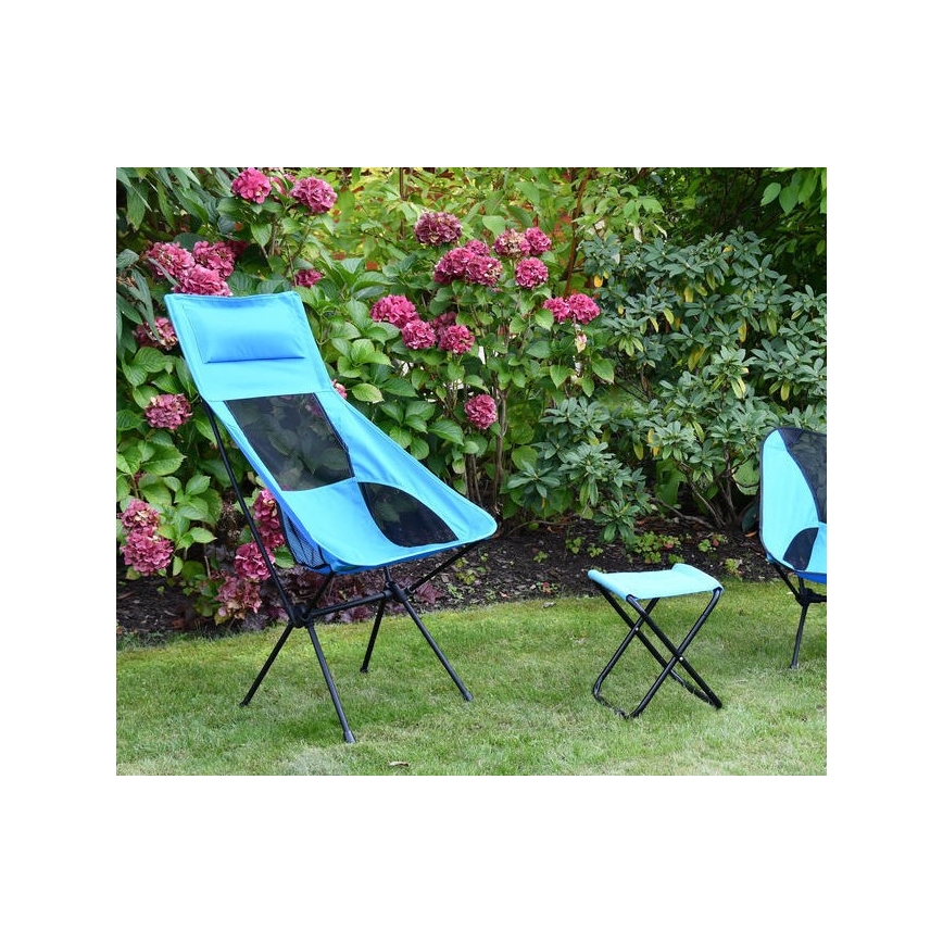 Összecsukható kempingszék kék 105 cm