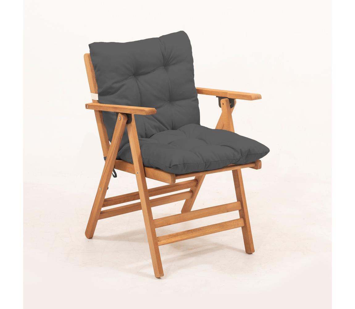 Összecsukható kerti szék párnával, szürke/habr 644MYD1161