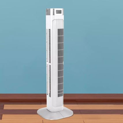 Oszlopos ventilátor hőmérsékletjelzővel, távirányítóval 55W/230V