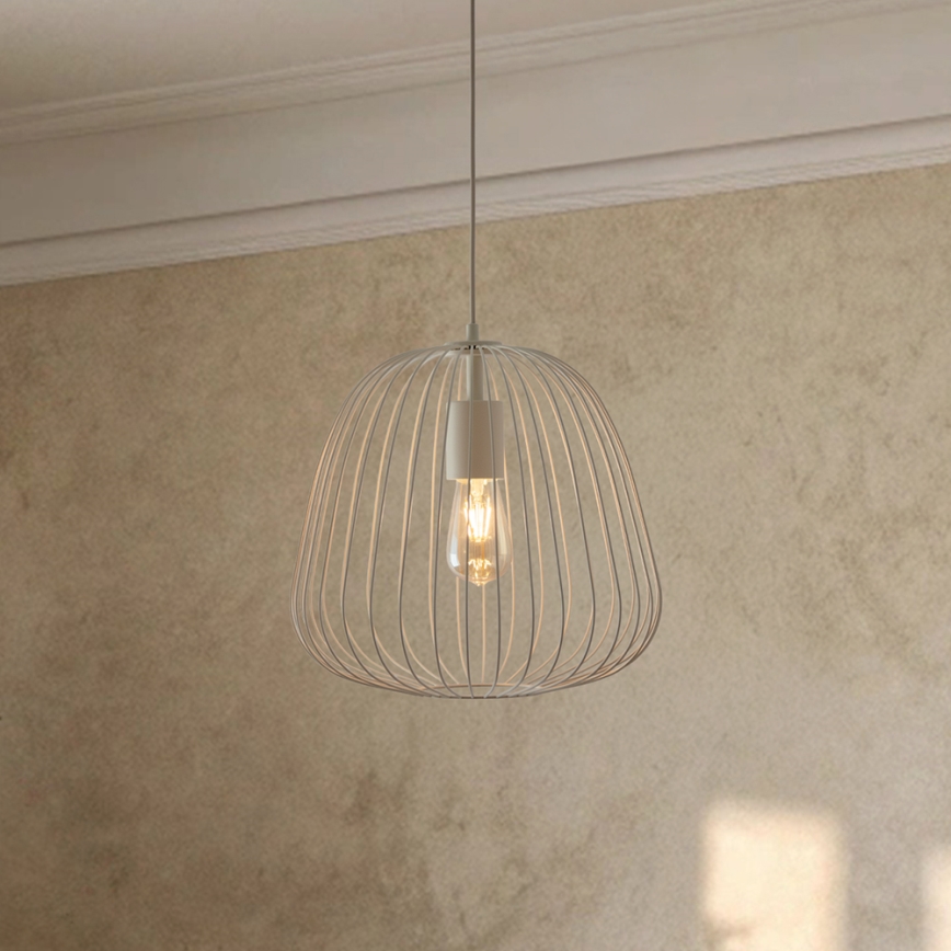 OVELLA kábeles függeszték 1xE27/15W/230V, átm. 36 cm, krémszínű