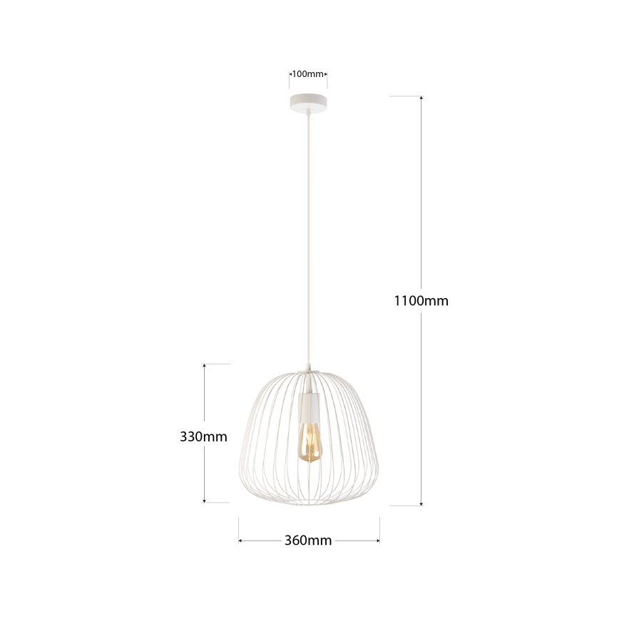 OVELLA kábeles függeszték 1xE27/15W/230V, átm. 36 cm, krémszínű