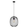 OVELLA kábellel függesztett csillár 1xE27/15W/230V, Ø 34 cm, fekete