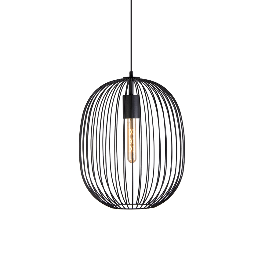 OVELLA kábellel függesztett csillár 1xE27/15W/230V, Ø 34 cm, fekete
