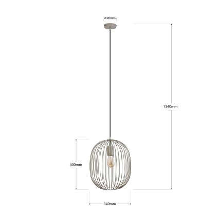 OVELLA zsinóros csillár 1xE27/15W/230V, átm. 34 cm, bézs