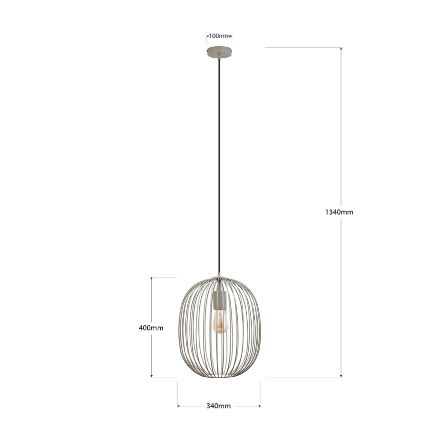OVELLA zsinóros csillár 1xE27/15W/230V, átm. 34 cm, bézs