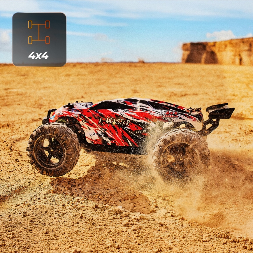 Overmax - X-MONSTER 3.5 távirányítós RC autó, 1700 mAh, fekete/piros/zöld
