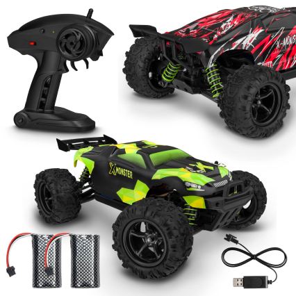 Overmax - X-MONSTER 3.5 2 az 1-ben RC távirányítós autó, 1700 mAh, fekete/piros/zöld